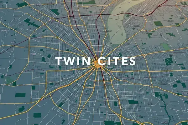 Twin Cities metro area service map showing Burnsville and surrounding cities