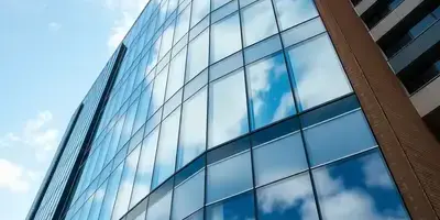 Commercial window cleaning building
